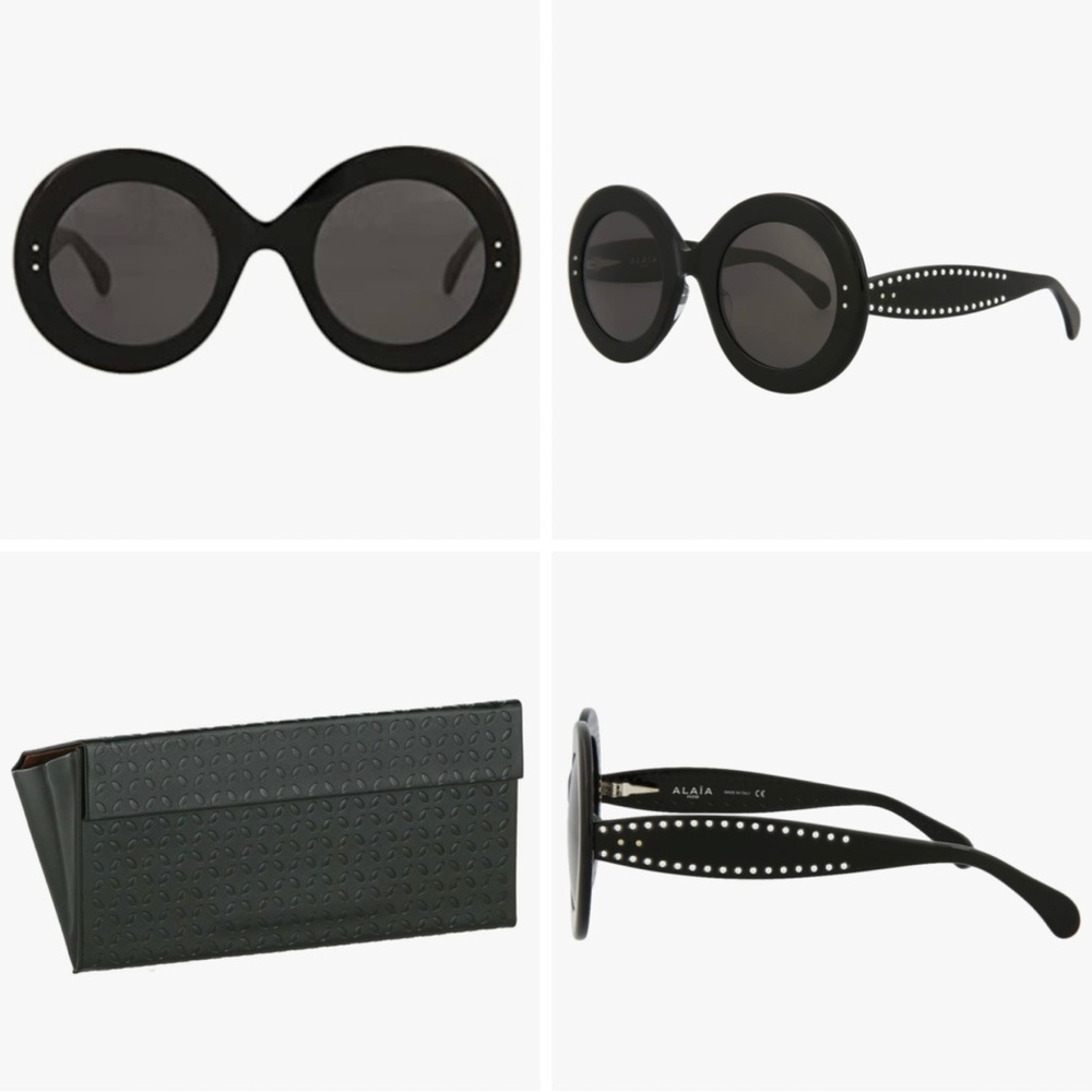 100% Authentic Azzedine Alaïa Round Black Sunglasses, New, $610. - Picture 14 of 14